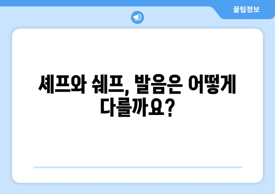 "[맞춤법 바로알기] 셰프 vs 쉐프| 올바른 표현은? | 맞춤법, 발음, 헷갈리는 단어"