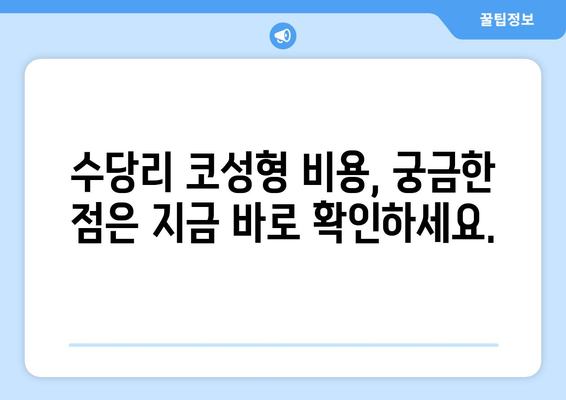 서산 수당리 코성형, 코수술 잘하는 곳 추천 | 코재수술, 콧대, 코끝, 낮은코, 매부리코, 휜코, 복코, 비용