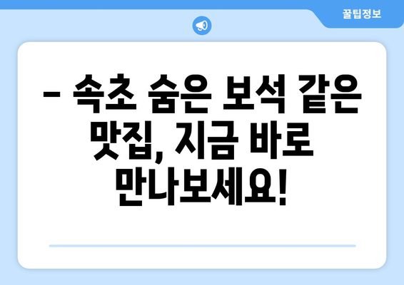 속초 숨겨진 맛집 3곳| 현지인 추천 맛집 투어 | 속초, 맛집, 여행, 추천